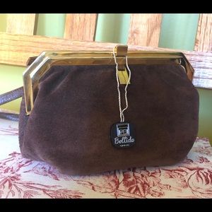 Vintage suede leather purse BELLIDO Susan Gail. NY